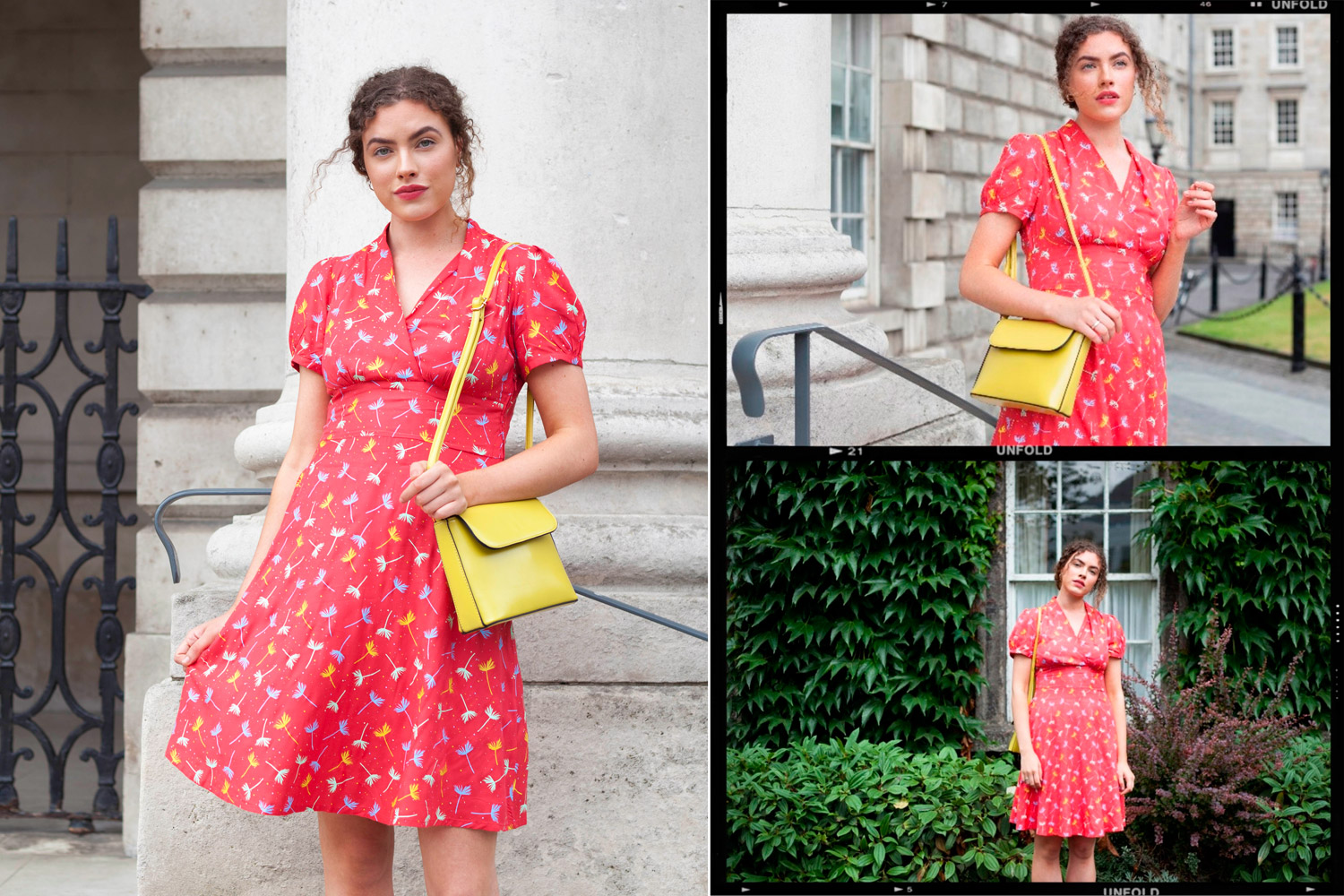 vintage inspired style bright dress