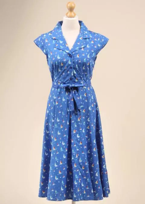 Circus The Ava Midi Boat Print Dress In Blue For Women