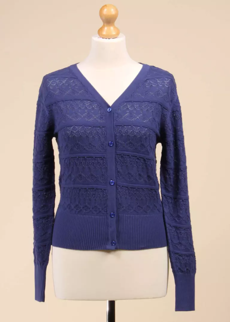 Circus The Annabelle Pointelle Cardigan in Navy for Women