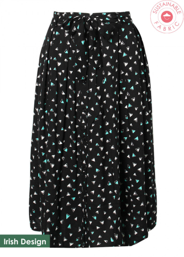 Geo Print Bow Tie Skirt