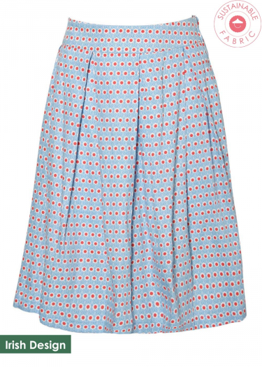 BCI Cotton Daisy Print Pleat Skirt
