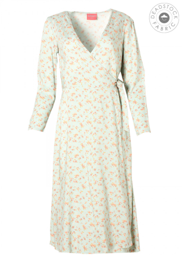 Sustainable Rayon Midi Wrap Dress