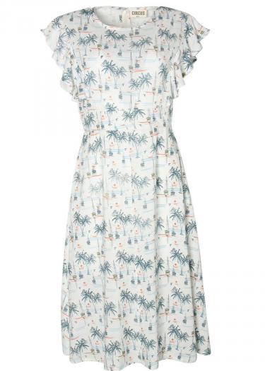 Geo Flutter Sleeve Dress
