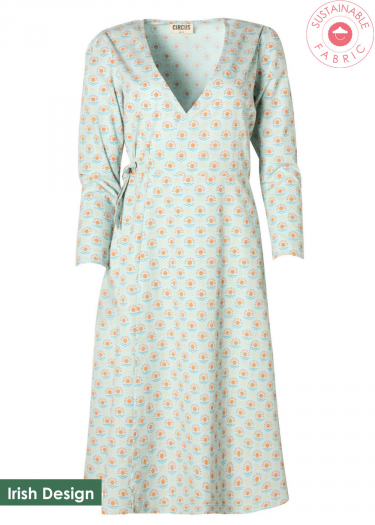 BCI Cotton Sun Print Wrap Dress