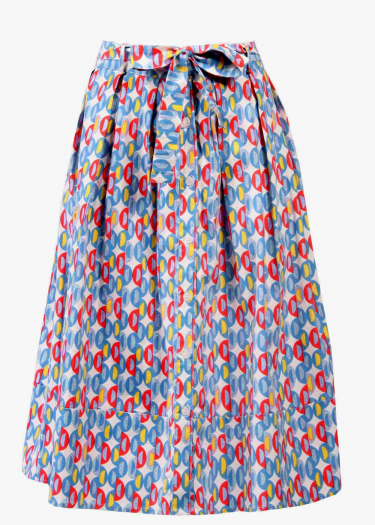 The Jasmine Wave Print Skirt