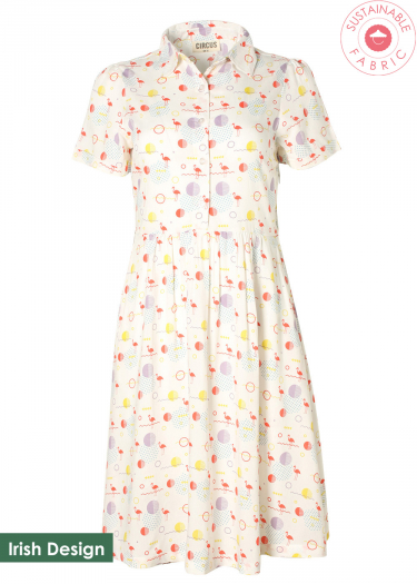 EcoVero Flamingo Print Shirt Dress