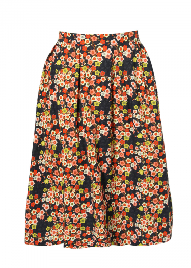 Floral print pleated skirt