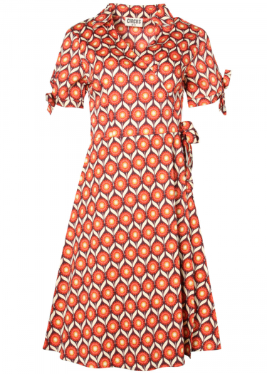 Geo sun print wrap Dress