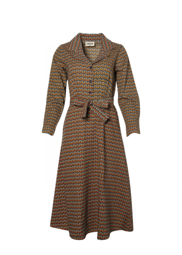 Midi geo print shirt dress