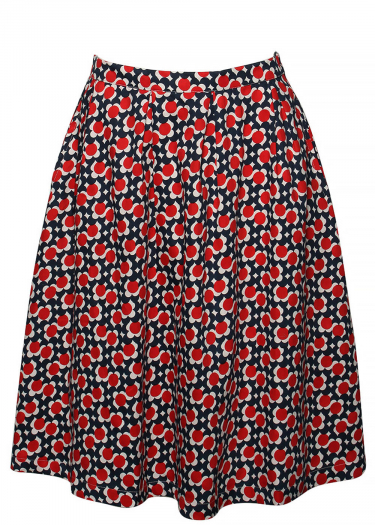 Shadow print pleated skirt