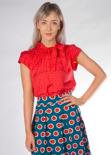 The Anna Abstract Polka Blouse