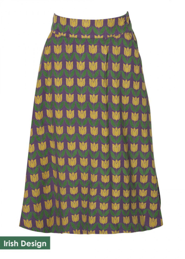 The Moa Cord Geo Print Skirt