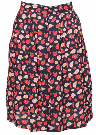The Tilde rose print skirt
