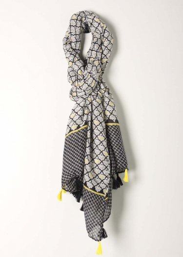 Art deco petal print scarf
