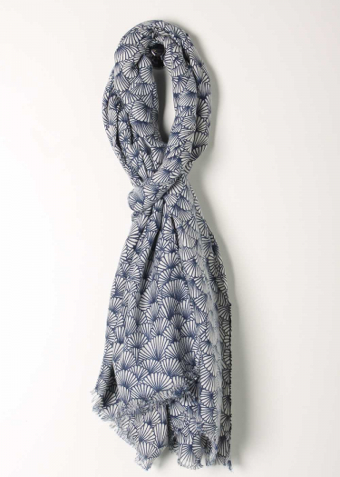 Large shell print scarf