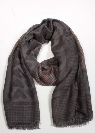 Heart print scarf