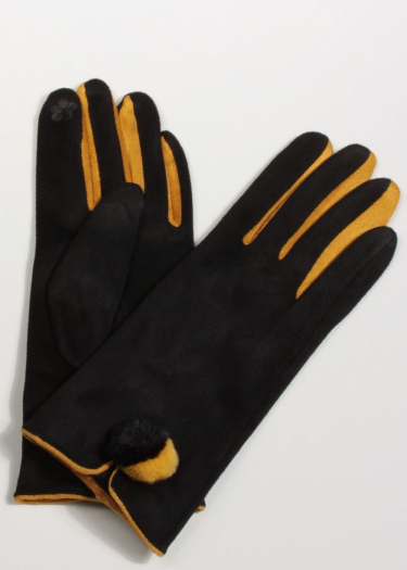 Retro contrast trim glove