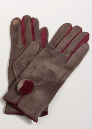 Retro contrast trim glove