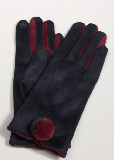 Retro contrast trim glove