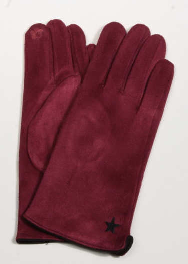 Soft feel suedette glove