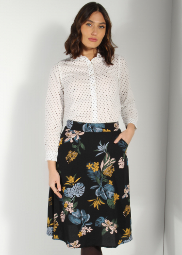 Swing Skirt with a Tropical Print